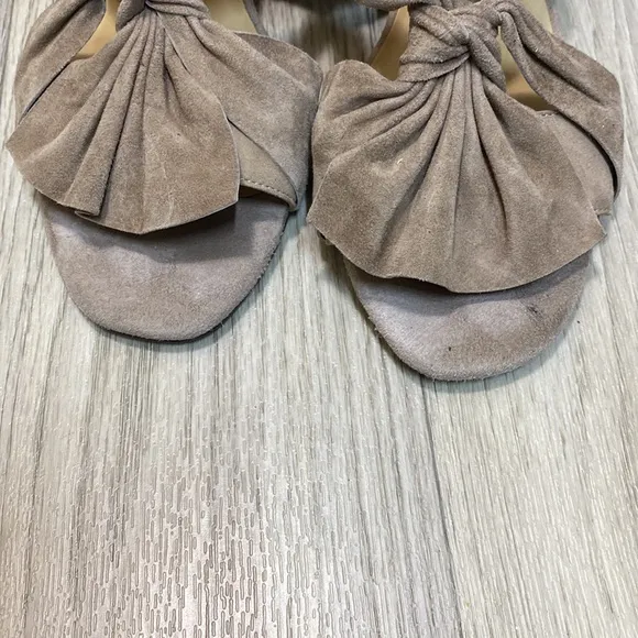 Vaneli Truffle Suede Soft Slingback with Vertical Bow