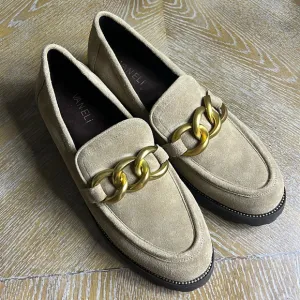 VANELI ZENKA LUG SOLE LOAFER SHOES IN TAUPE SUEDE 9.5
