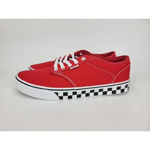 Vans Atwood Checker Sidewall Shoes Sneakers Men 10.5 Red White Black VN0A5HTRRED