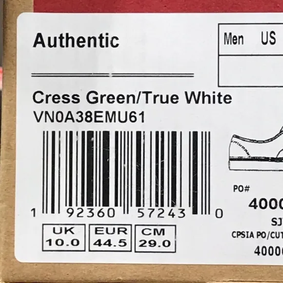 Vans Authentic Cress Green True White Shoes