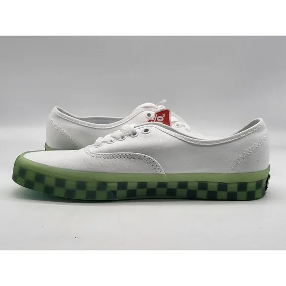 Vans Authentic Translucent True White Green Men Shoes Size 8