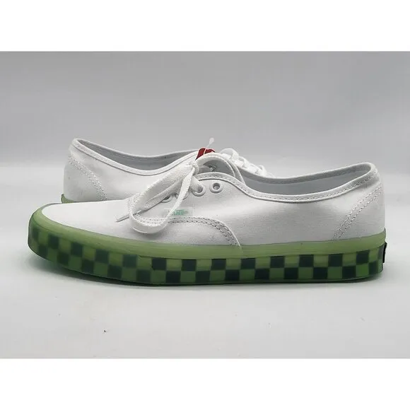 Vans Authentic Translucent True White Green Men Shoes Size 8
