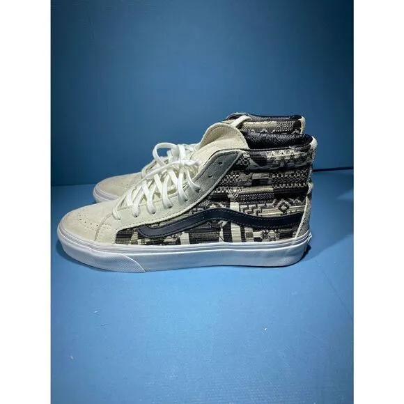 Vans Cali Sk8 Hi top Lace Up Italian Weave Skate Shoes Sz US Mens 6.5.Women 8