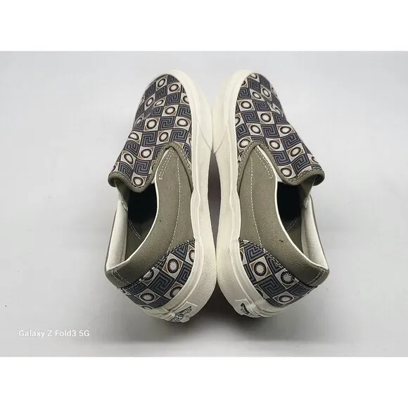 Vans Classic Slip On Shoes Geo Trek Olive Blue Skate Shoes Men Size 6