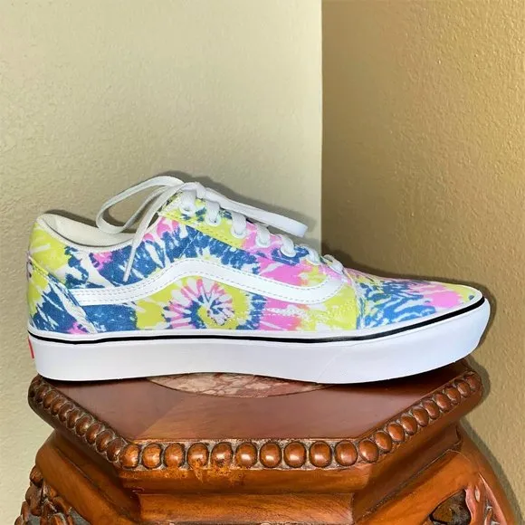 VANS Comfy Cush 500383 Old Skool Pastel Tie-Dye Lace Up Sneakers Men 10