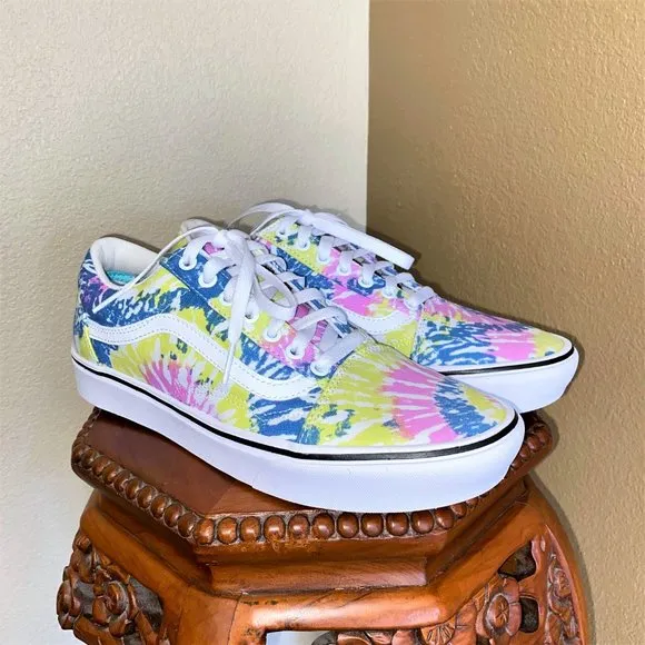 VANS Comfy Cush 500383 Old Skool Pastel Tie-Dye Lace Up Sneakers Men 10