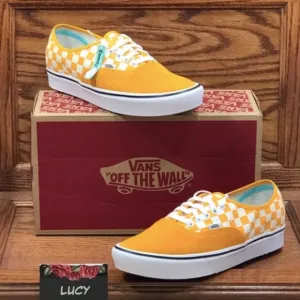 Vans Comfycush Authentic Checker Zinnia True White Shoes