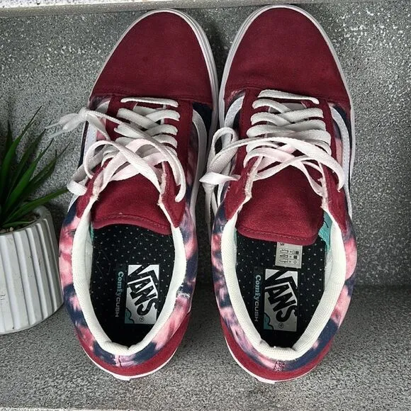 Vans Comfycush Old Skool Shoes Sneakers Grunge Wash Tie Dye Size 12 10.5