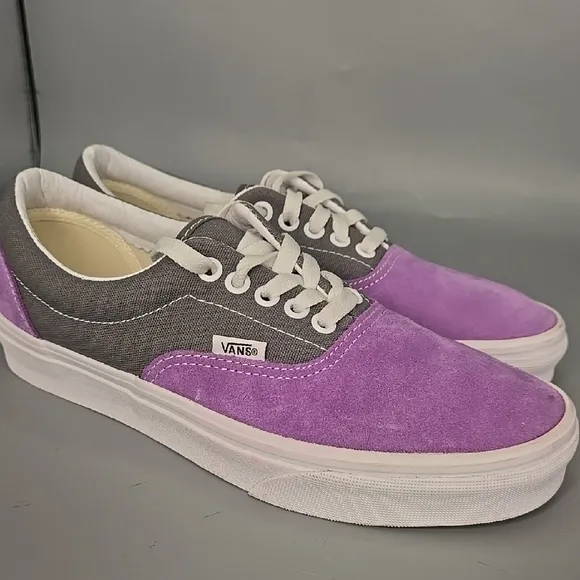 Vans Era Retro Old School Suede Canva Purple and Gray Sneakers
