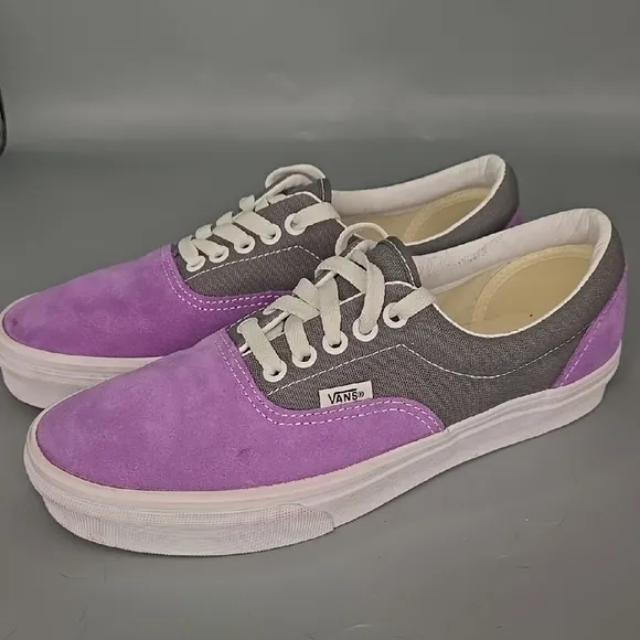 Vans Era Retro Old School Suede Canva Purple and Gray Sneakers