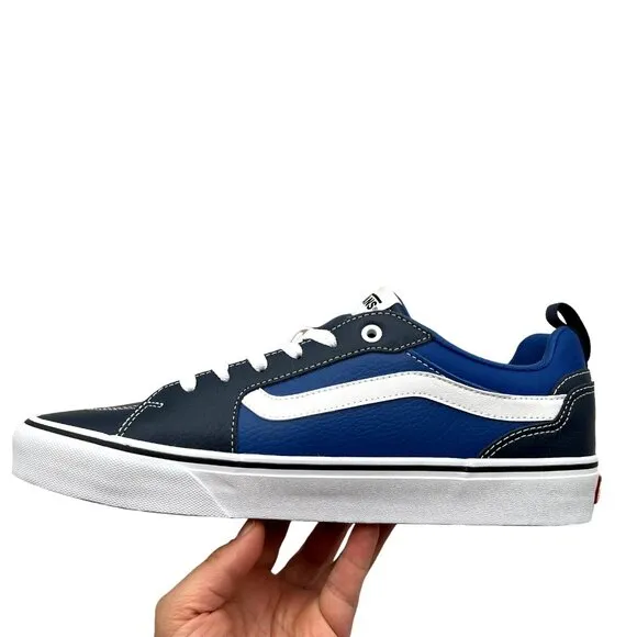 Vans Filmore Men's Casual Leather Sneaker Size 11 Navy -Royal Blue Lace up Shoes