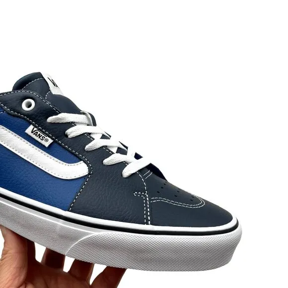 Vans Filmore Men's Casual Leather Sneaker Size 11 Navy -Royal Blue Lace up Shoes