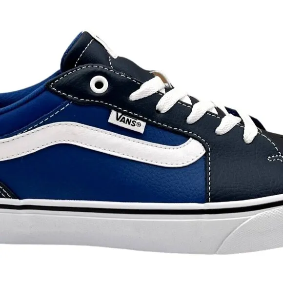 Vans Filmore Men's Casual Leather Sneaker Size 11 Navy -Royal Blue Lace up Shoes