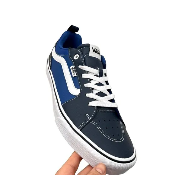 Vans Filmore Men's Casual Leather Sneaker Size 11 Navy -Royal Blue Lace up Shoes