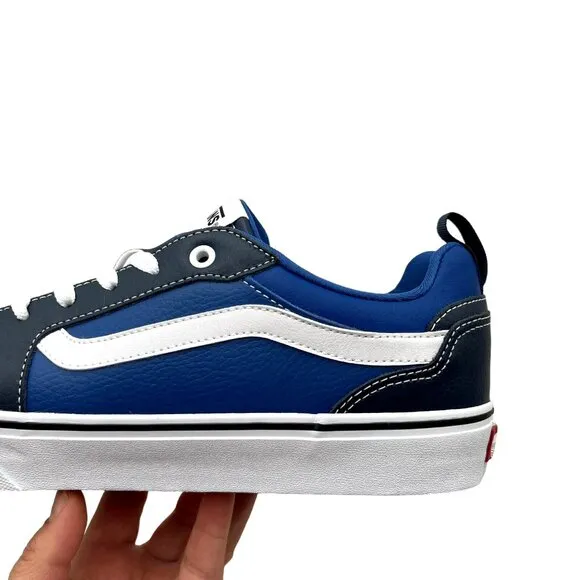 Vans Filmore Men's Casual Leather Sneaker Size 11 Navy -Royal Blue Lace up Shoes
