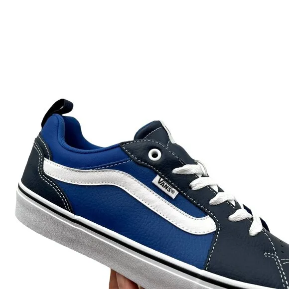 Vans Filmore Men's Casual Leather Sneaker Size 11 Navy -Royal Blue Lace up Shoes