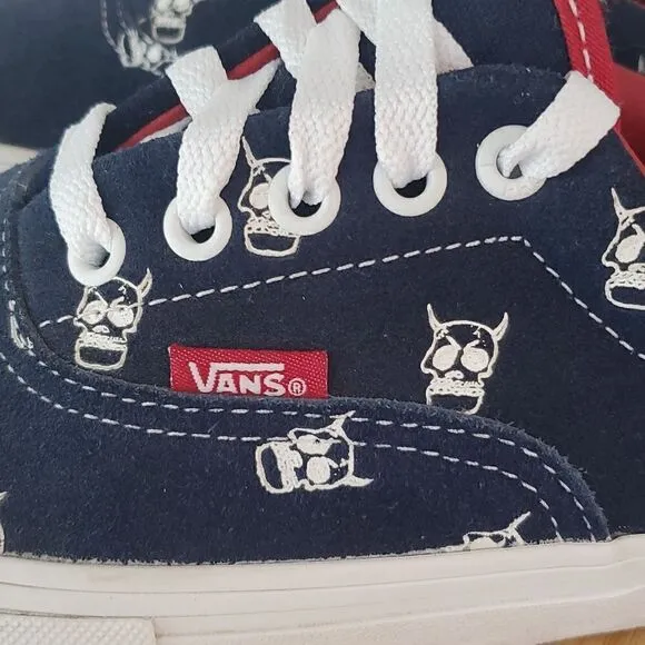 VANS Kader Sylla x Era Pro Devil Skull Suede Skatebaord Shoes Men's Size 9