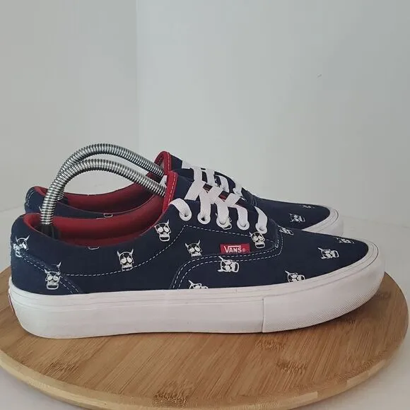 VANS Kader Sylla x Era Pro Devil Skull Suede Skatebaord Shoes Men's Size 9