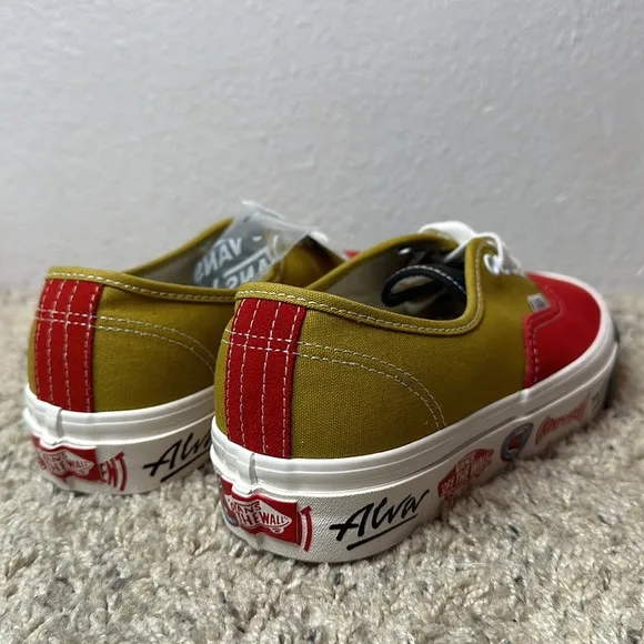 Vans Limited Edition Alva and Indy trucks red and gold vans shoes