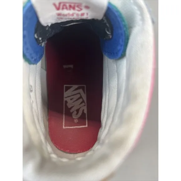 VANS M 5.5 &amp; W 7 SK8 Hi Suede Off The Wall Colorblock Multi Bright Yacht Club