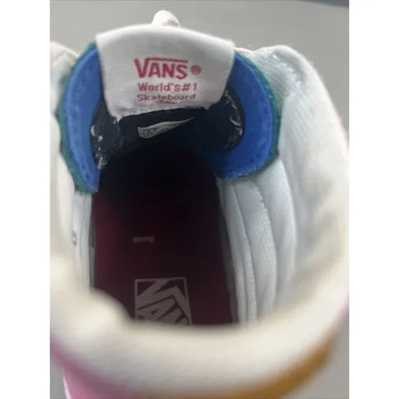 VANS M 5.5 &amp; W 7 SK8 Hi Suede Off The Wall Colorblock Multi Bright Yacht Club