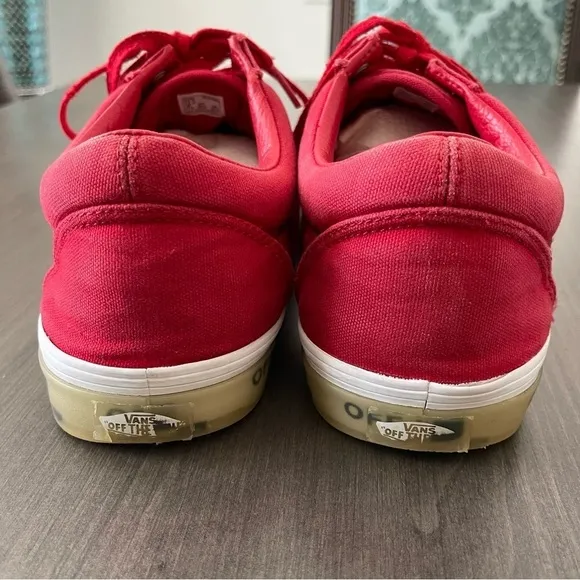 Vans Men Old Skool otw Foxing Translucent Racing Red sneakers shoes size 12