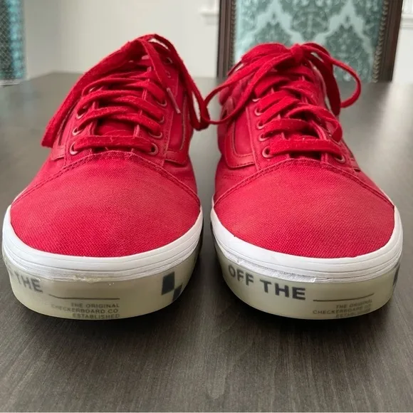 Vans Men Old Skool otw Foxing Translucent Racing Red sneakers shoes size 12