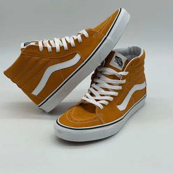 Vans Men's High-Top Sneakers - Orange and White