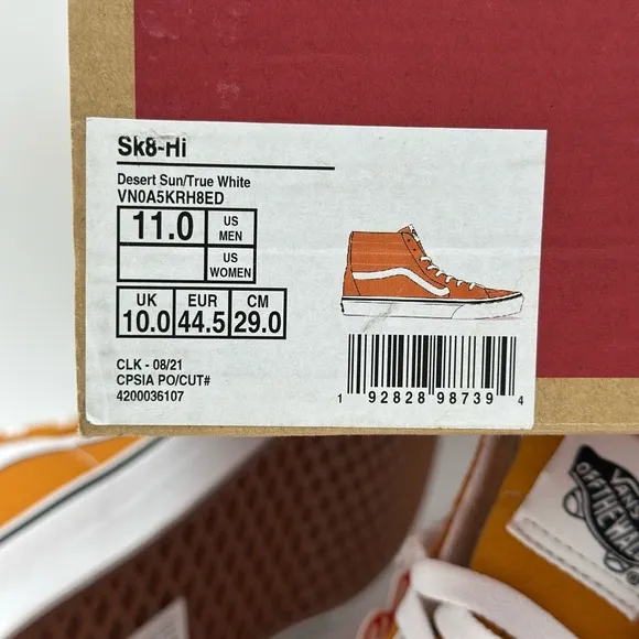Vans Men's High-Top Sneakers - Orange and White