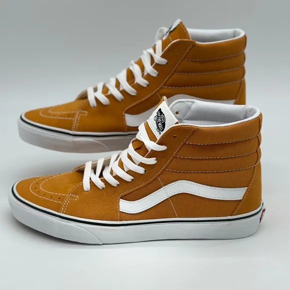 Vans Men's High-Top Sneakers - Orange and White