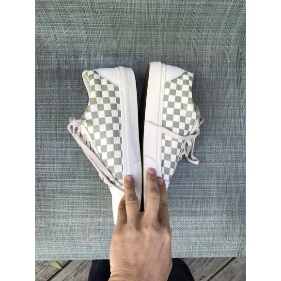VANS OLD SKOOL DX ROSE EMBOIDERY SNEAKERS WHITE Leather MEN 12 WOMEN 13.5