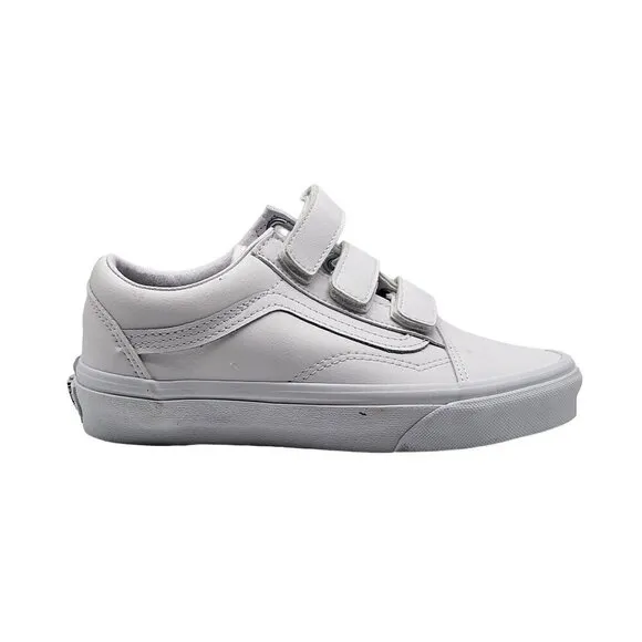 Vans Old Skool Leather Womens White Sneaker Shoes Size 5
