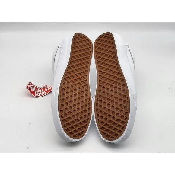 Vans Old Skool Leather Womens White Sneaker Shoes Size 5