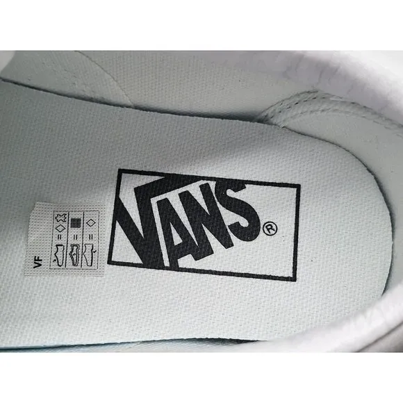 Vans Old Skool Leather Womens White Sneaker Shoes Size 5