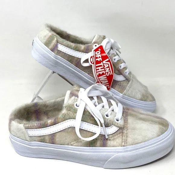 VANS Old Skool Mule Sneakers Soft Plaid Low Top Canvas Women's VN0A4P3Y98A