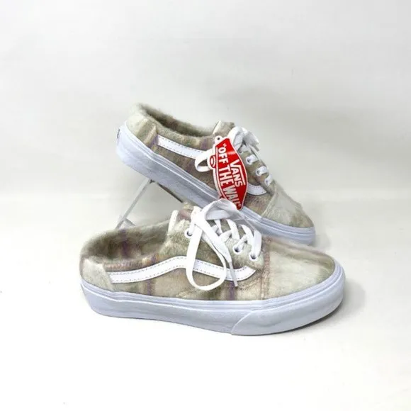 VANS Old Skool Mule Sneakers Soft Plaid Low Top Canvas Women's VN0A4P3Y98A