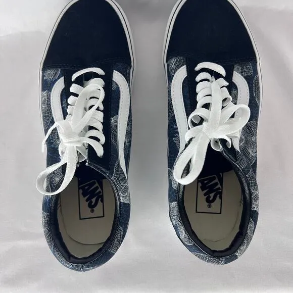 Vans Old Skool Skulls Wireframe Shoes Suede Trainers Skateboard Blk Men Size 6.5