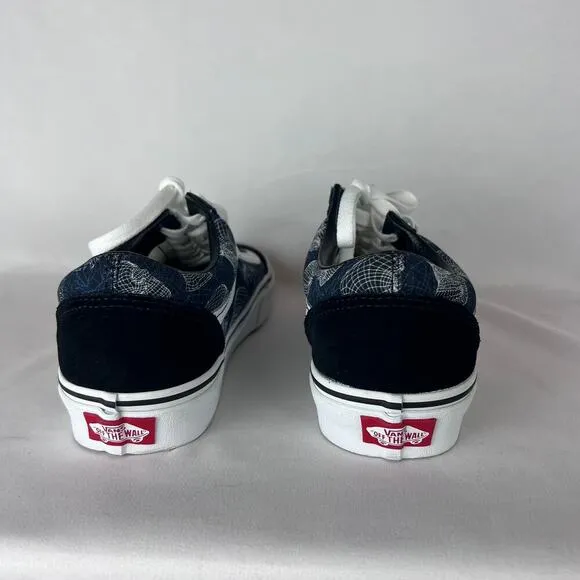 Vans Old Skool Skulls Wireframe Shoes Suede Trainers Skateboard Blk Men Size 6.5