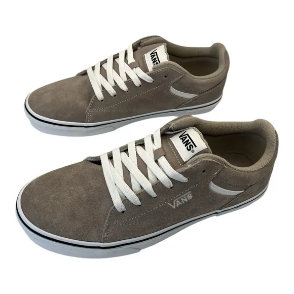 Vans Seldan Men's Suede Lace-Up Vulcanized Sole Shoes Atmosphere White Size 9.5M