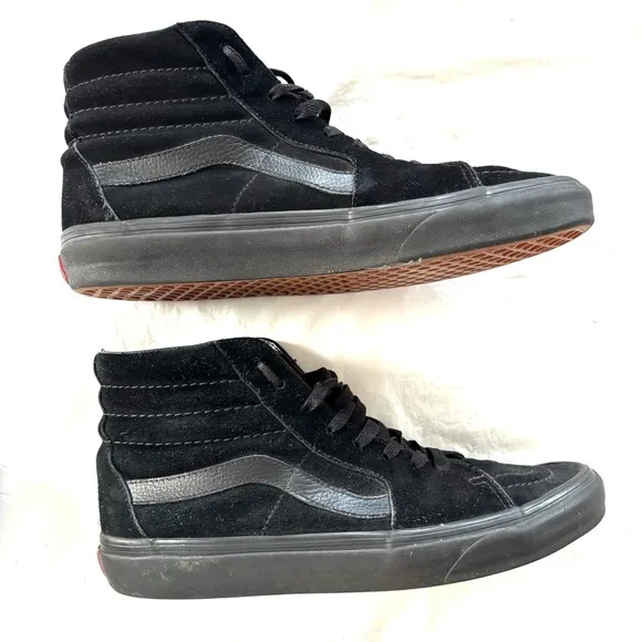 Vans Sk8-Hi Black Suede Shoes sneakers SZ 10 NWOT
