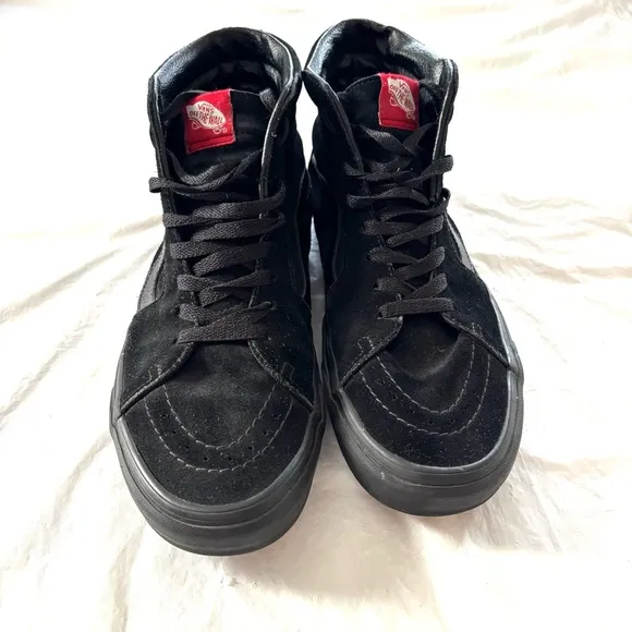 Vans Sk8-Hi Black Suede Shoes sneakers SZ 10 NWOT