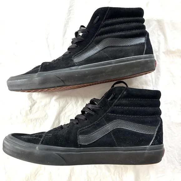 Vans Sk8-Hi Black Suede Shoes sneakers SZ 10 NWOT