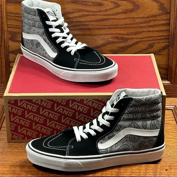 Vans Sk8 Hi Paisley Gray True White Shoes