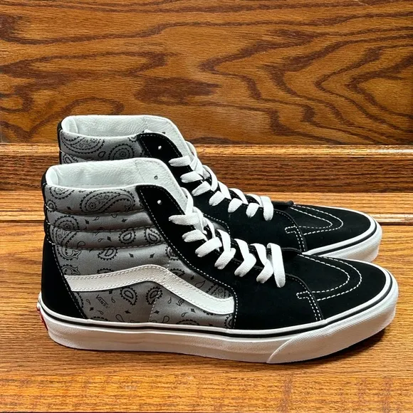 Vans Sk8 Hi Paisley Gray True White Shoes
