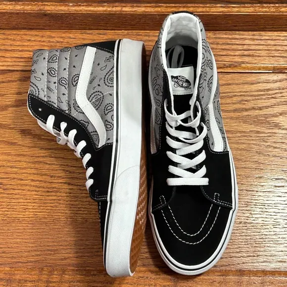 Vans Sk8 Hi Paisley Gray True White Shoes