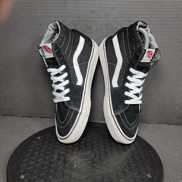 Vans SK8-Hi Shoes Youth Sz 6 Black White Suede Skate Sneakers