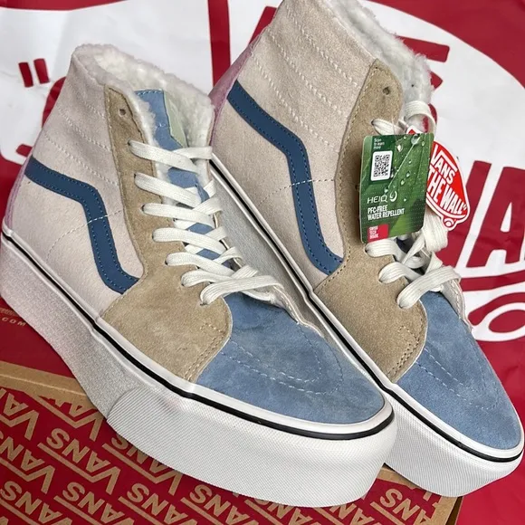 Vans Sk8-Hi TaperedPig Suede/Sherpa Multi CoVN0A7Q5PMULWMNS Platforms