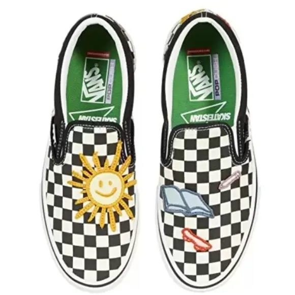 Vans Skate Slip-On Skateistan Checkerboard Pop Cush Size 10 Men's