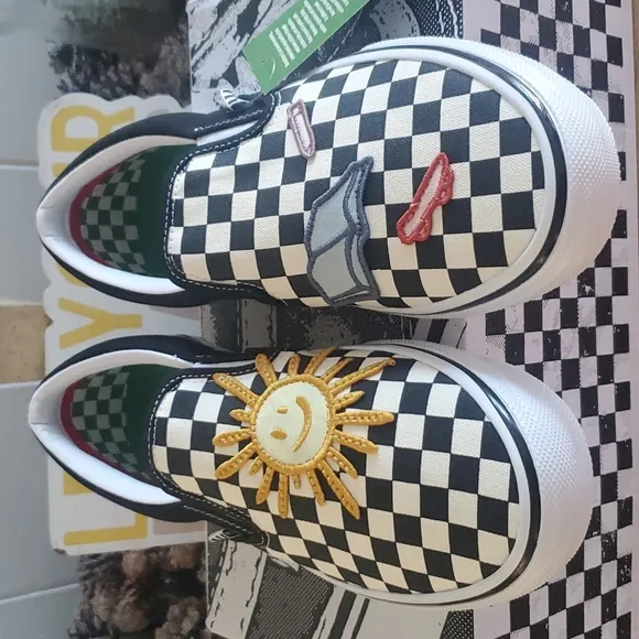 Vans Skate Slip-On Skateistan Checkerboard Pop Cush Size 10 Men's