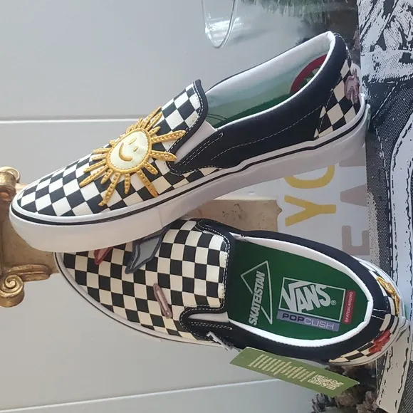 Vans Skate Slip-On Skateistan Checkerboard Pop Cush Size 10 Men's